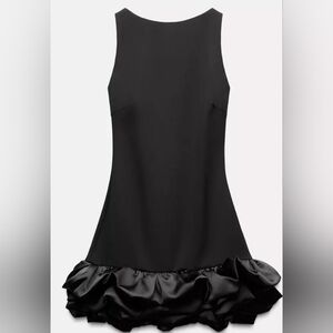 ZARA FW24 VOLUMINOUS COMBINATION PUFF HEM JUMPSUIT DRESS